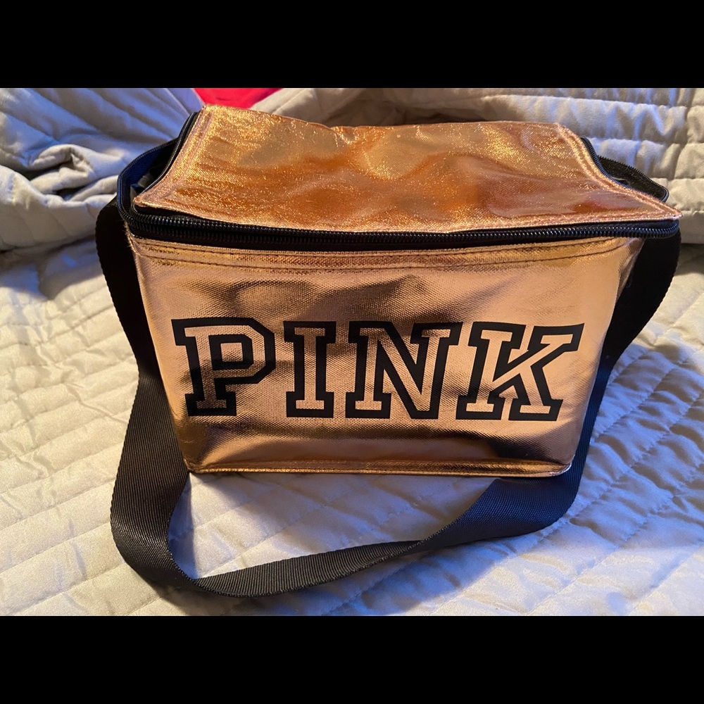 PINK lunch box, rose gold color